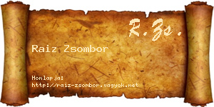 Raiz Zsombor névjegykártya